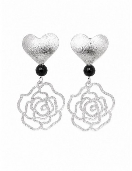 AROS BAÑADOS EN PLATA PIEDRA NEGRA