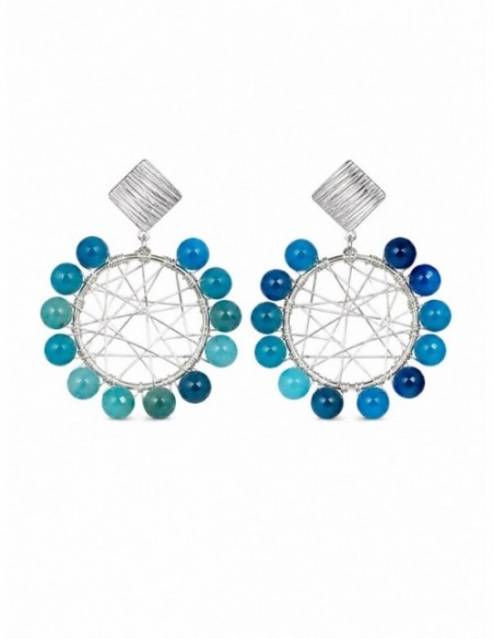 AROS BAÑADOS EN PLATA PIEDRAS CELESTES