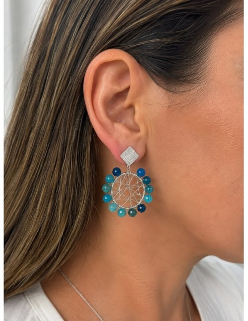 AROS BAÑADOS EN PLATA PIEDRAS CELESTES 2