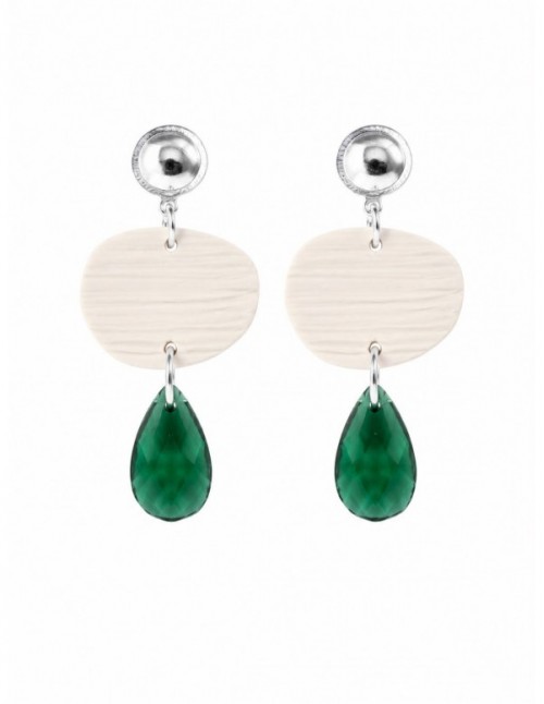 AROS BAÑADOS EN PLATA PIEDRA VERDE
