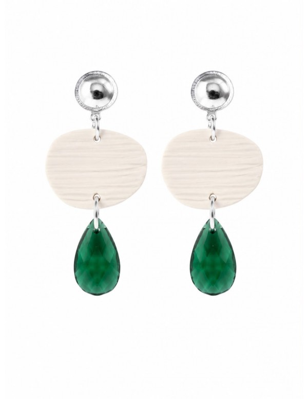 AROS BAÑADOS EN PLATA PIEDRA VERDE