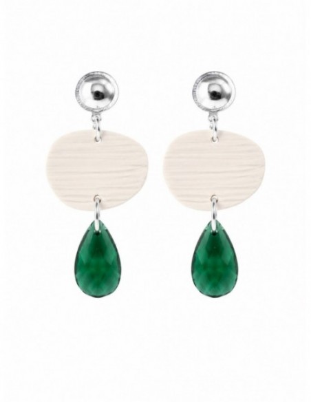 AROS BAÑADOS EN PLATA PIEDRA VERDE
