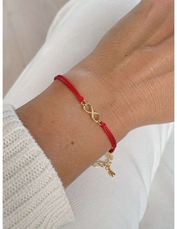 PULSERA BAÑADA EN ORO ROJA INFINITA