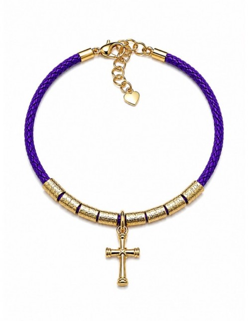 PULSERA BAÑADA EN ORO GAMUZA AZUL