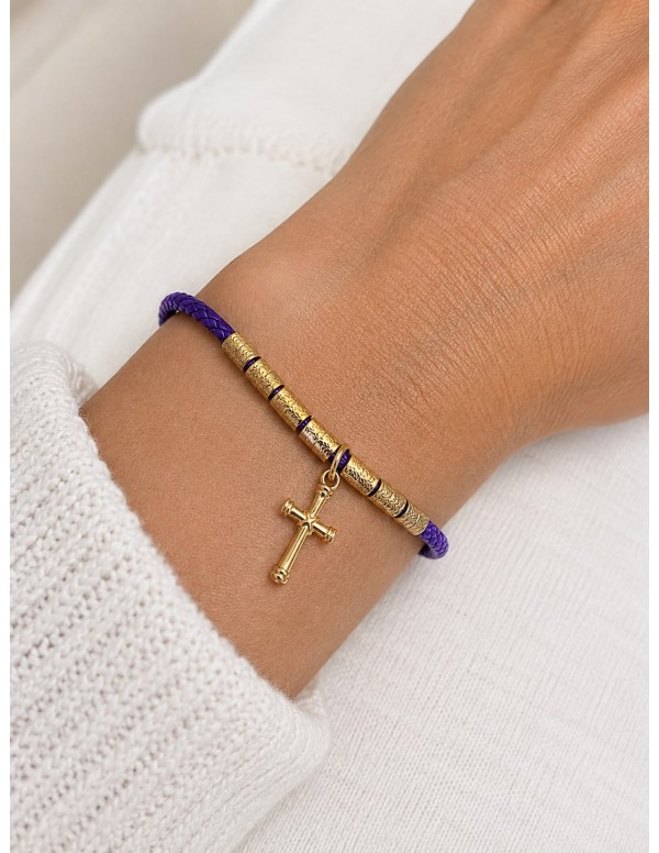 PULSERA BAÑADA EN ORO MORADA