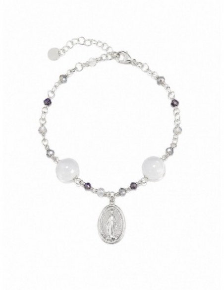 PULSERA BAÑADA EN PLATA DIJE RELIGIOSO