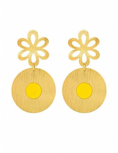 AROS BAÑADOS EN ORO CUERO AMARILLO