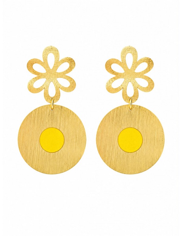 AROS BAÑADOS EN ORO CUERO AMARILLO
