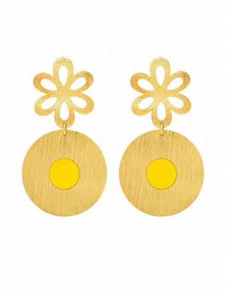 AROS BAÑADOS EN ORO CUERO AMARILLO