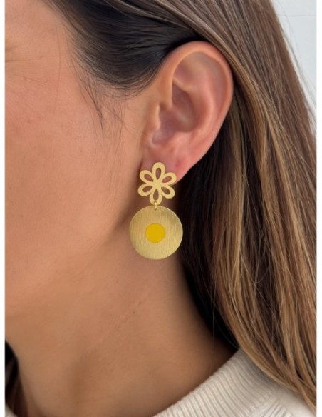 AROS BAÑADOS EN ORO CUERO AMARILLO