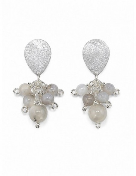 AROS BAÑADOS EN PLATA PIEDRA GRIS