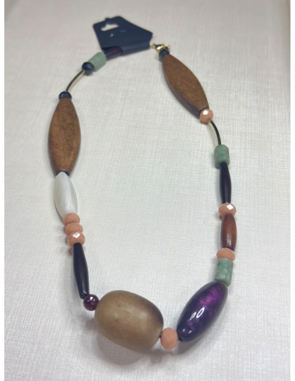 COLLAR BAÑADO EN ORO PIEDRAS (50 cms)