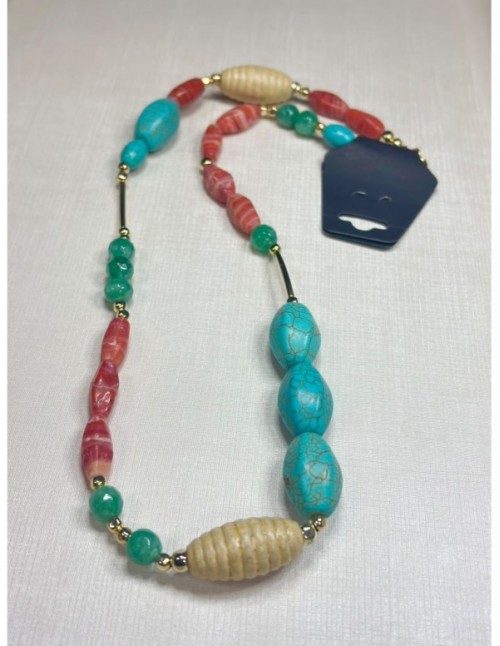 COLLAR BAÑADO EN ORO PIEDRAS