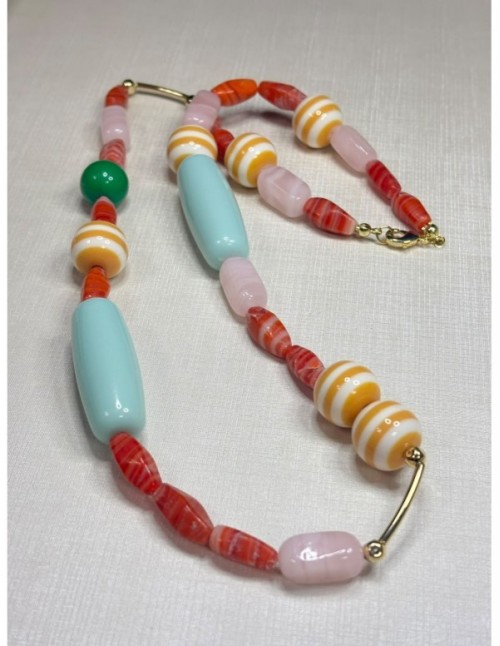COLLAR BAÑADO EN ORO PIEDRAS