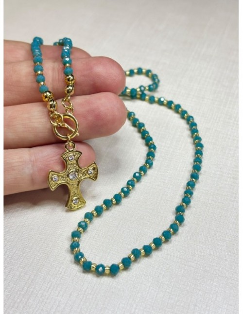 COLLAR BAÑADO EN ORO CRUZ