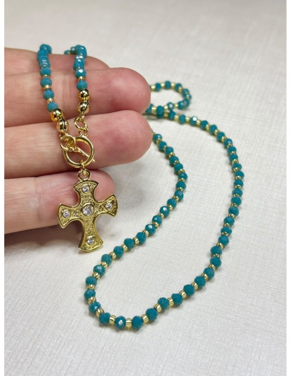 COLLAR BAÑADO EN ORO CRUZ
