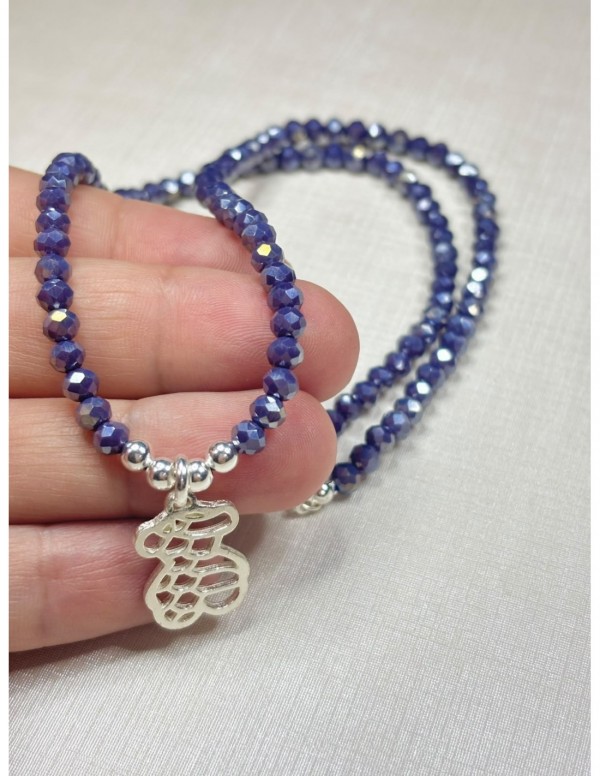 COLLAR BAÑADO EN PLATA OSO