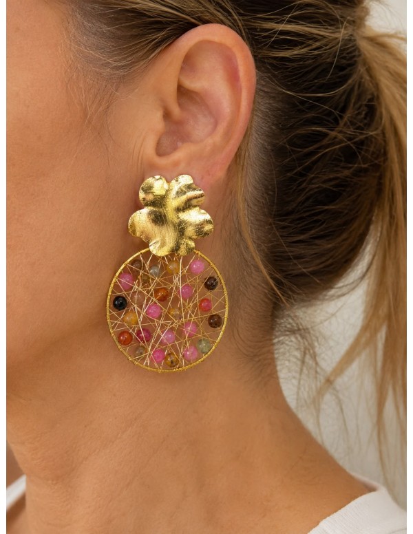 AROS BAÑADOS EN ORO PIEDRAS