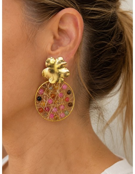 AROS BAÑADOS EN ORO PIEDRAS