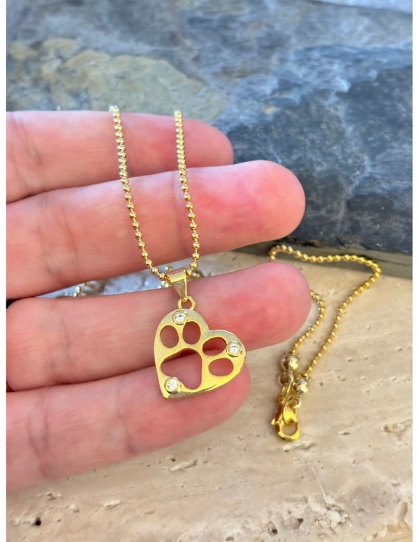 COLLAR BAÑADO EN ORO DIJE CORAZON