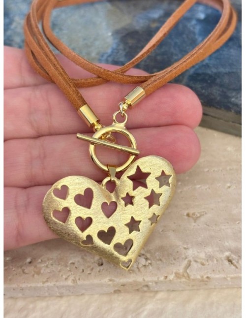 COLLAR BAÑADO EN ORO DIJE CORAZON