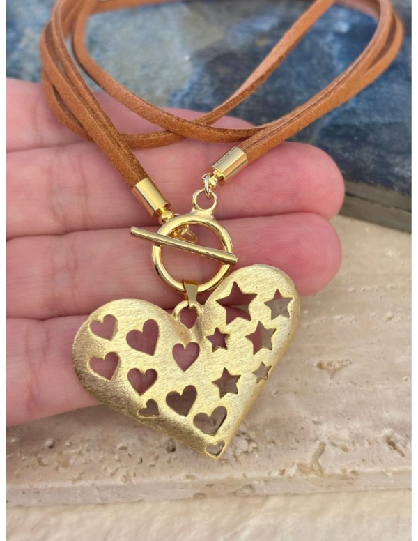 COLLAR BAÑADO EN ORO DIJE CORAZON