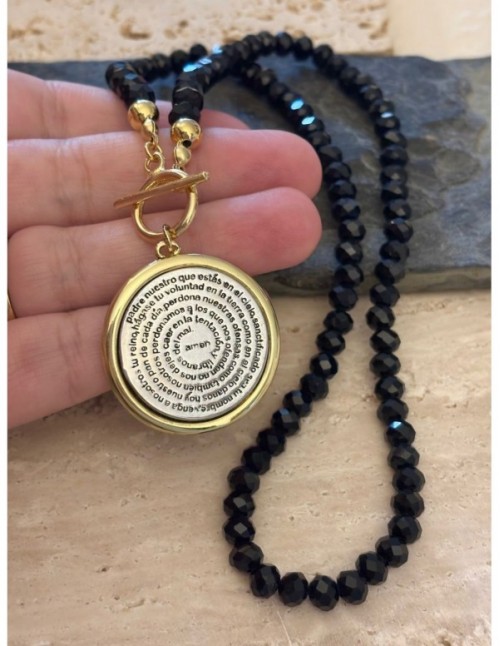 COLLAR BAÑADO EN ORO DIJE PADRE NUESTRO
