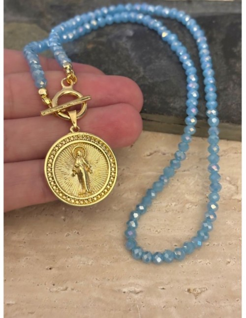 COLLAR BAÑADO EN ORO DIJE RELIGIOSO