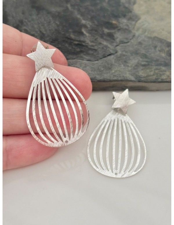 AROS BAÑADOS EN PLATA BASE ESTRELLA