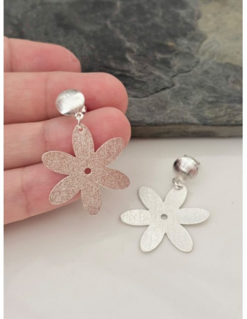 AROS BAÑADOS EN PLATA FLOR