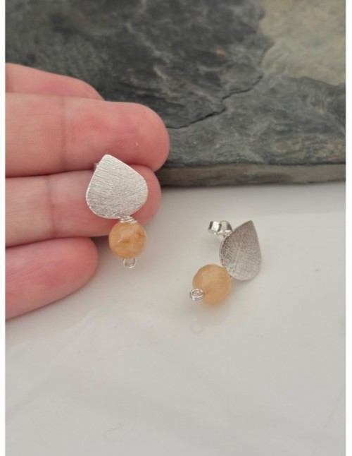 AROS BAÑADOS EN PLATA PIEDRA AMARILLO