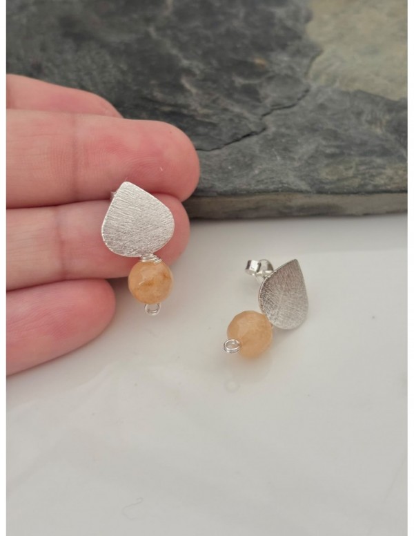 AROS BAÑADOS EN PLATA PIEDRA AMARILLO