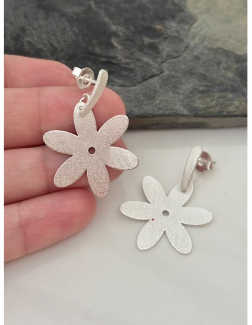 AROS BAÑADOS EN PLATA FLOR