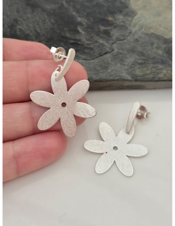 AROS BAÑADOS EN PLATA FLOR