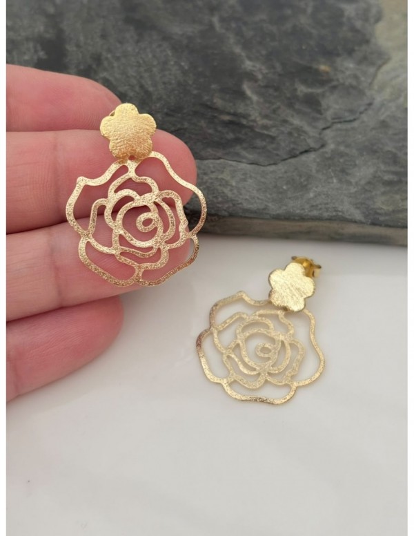 AROS BAÑADOS EN ORO FLOR