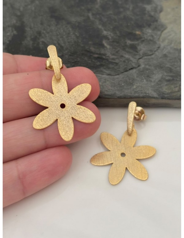 AROS BAÑADOS EN ORO FLOR