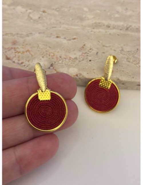 AROS BAÑADOS EN ORO GAMUZA ROJA