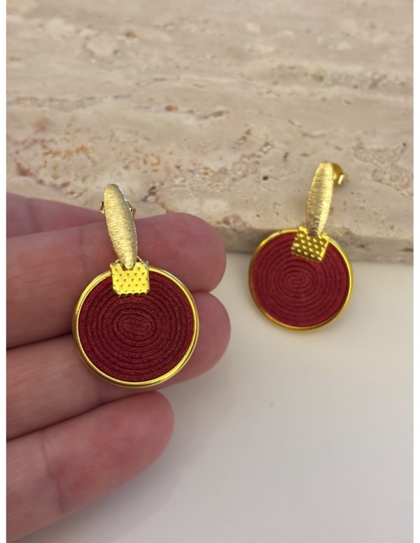 AROS BAÑADOS EN ORO GAMUZA ROJA