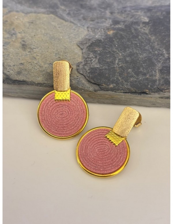 AROS BAÑADOS EN ORO GAMUZA ROSADA