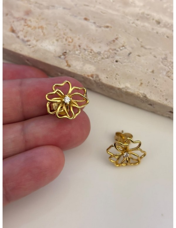 AROS BAÑADOS EN ORO FLOR