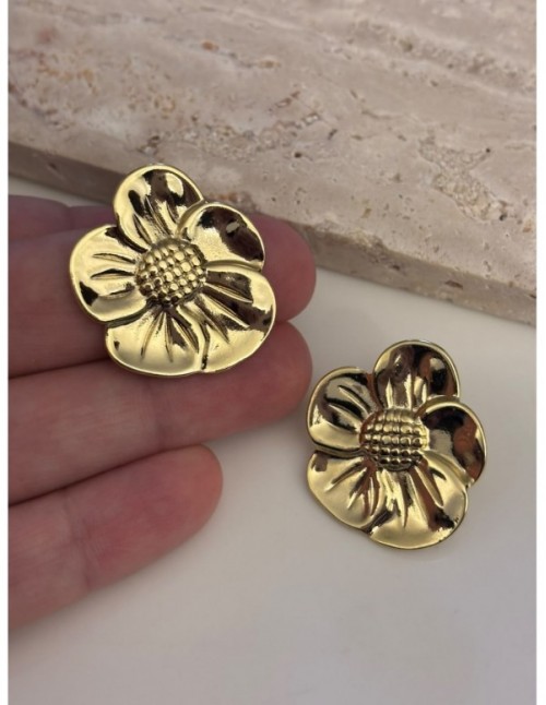 AROS BAÑADOS EN ORO FLOR