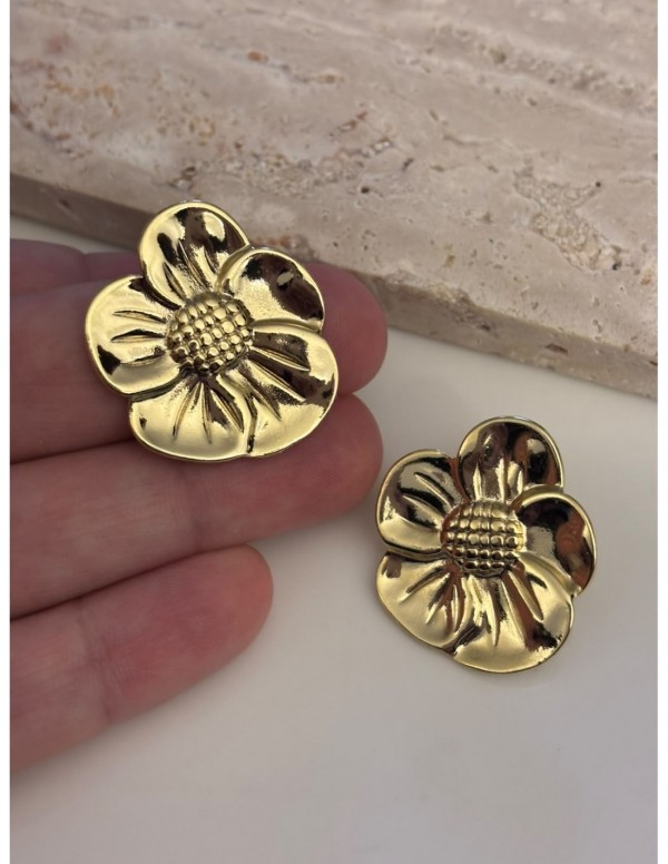AROS BAÑADOS EN ORO FLOR