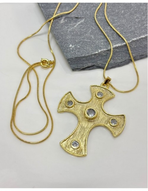 COLLAR BAÑADO EN ORO CRUZ
