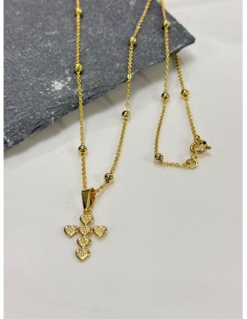 COLLAR BAÑADO EN ORO CRUZ