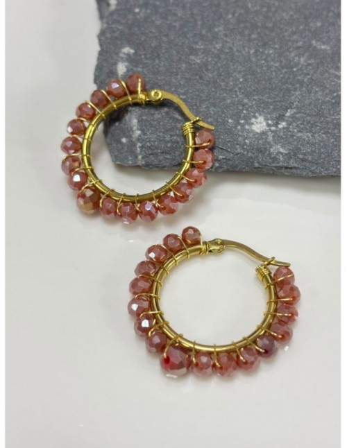 AROS BAÑADOS EN ORO CRISTALES