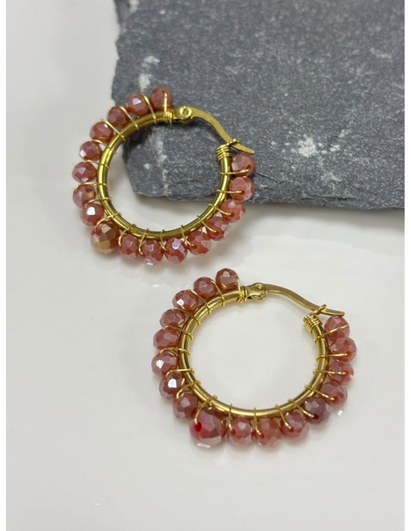 AROS BAÑADOS EN ORO CRISTALES