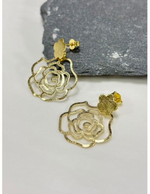 AROS BAÑADOS EN ORO FLOR