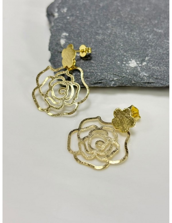 AROS BAÑADOS EN ORO FLOR