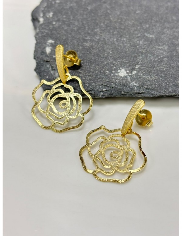 AROS BAÑADOS EN ORO FLOR