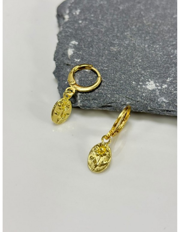AROS BAÑADOS EN ORO FLOR